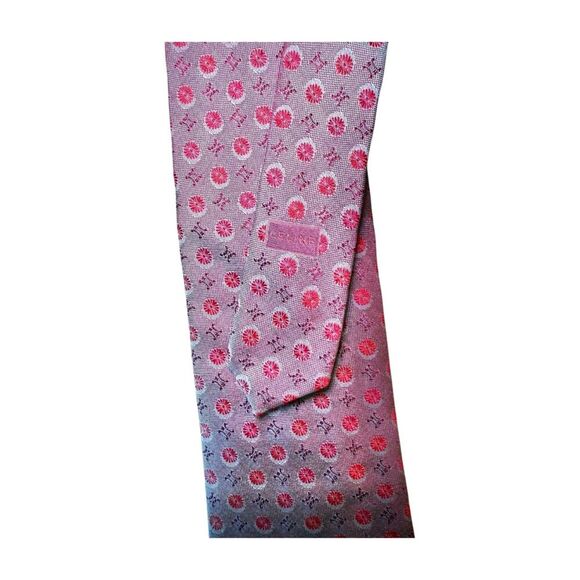 Celine Pink & Red Dot Pattern Silk Tie  - Picture 2 of 4